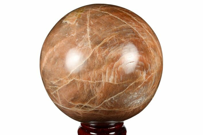 Polished Peach Moonstone Sphere - Madagascar #182381